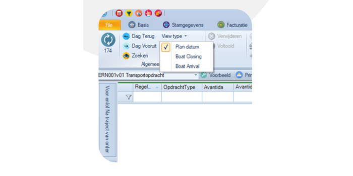 Nieuw in e-Lips TMS: Filter snel met de ‘View type’ knop in de Planning Verkenner